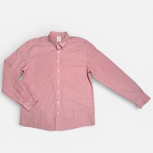 Brooks Brothers Light Red Slim Fit Long Sleeve Button Down Shirt